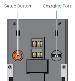 Rear view of Ring Video Doorbell with setup button and charging port