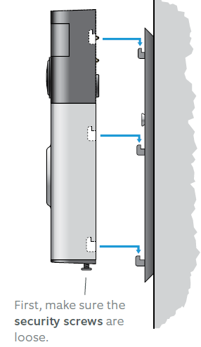 Attaching the Ring doorbell to the bracket