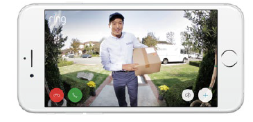 Person at door in Ring doorbell
