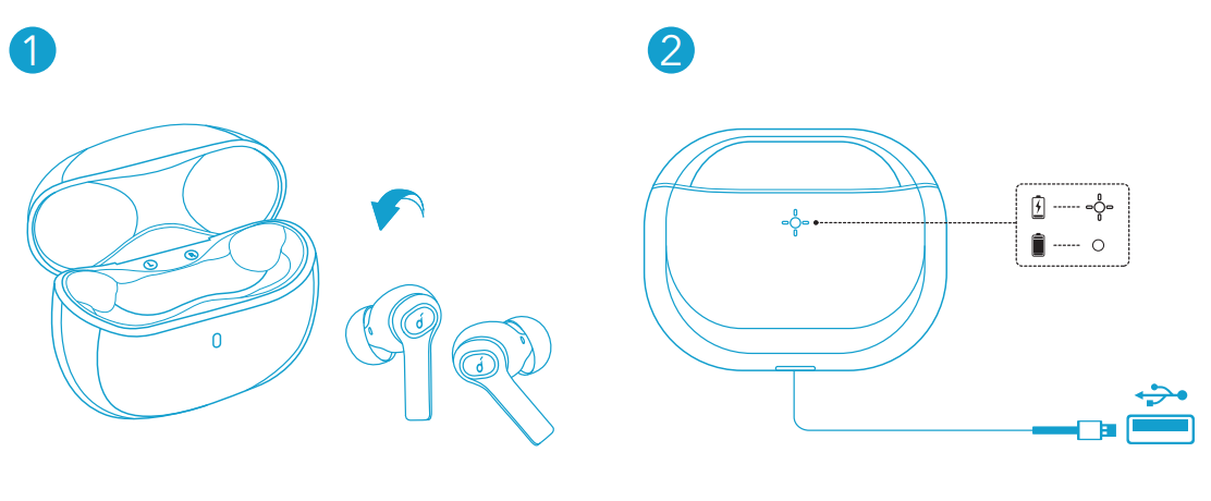 Charging the earbuds