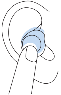 Power off the right earbud
