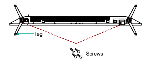 Attachng the legs with screws