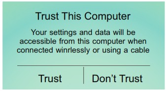 Select trust this computer screenshot