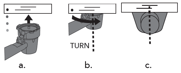 Turning the espresso portafilter handle