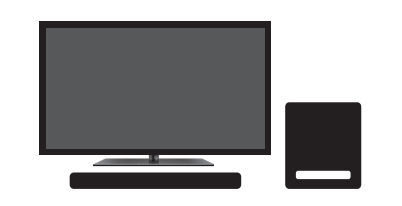 Subwoofer next to TV diagram