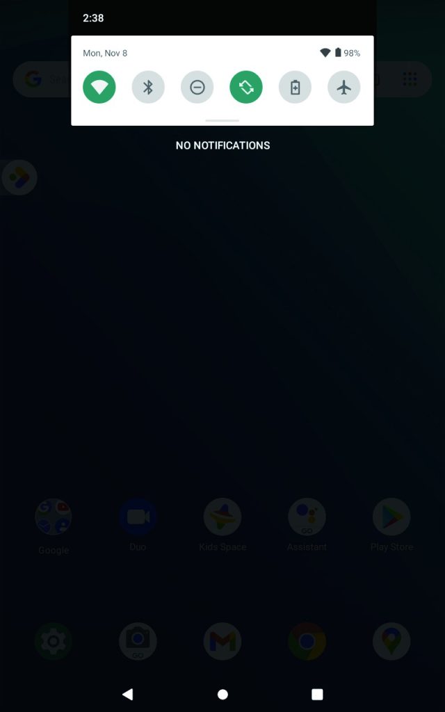 Notifications screen