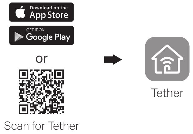 App store logos and QR code
