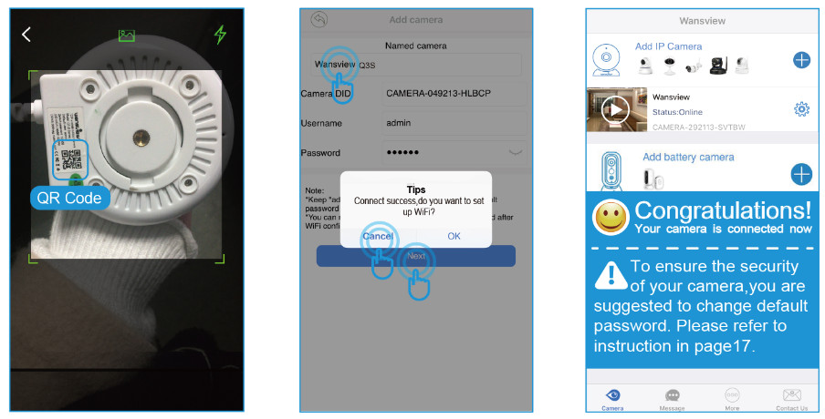 Scanning the QR code