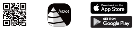 App store logos and QR code