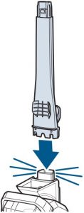 Clicking the upper handle into place