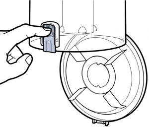 Pressing the release button