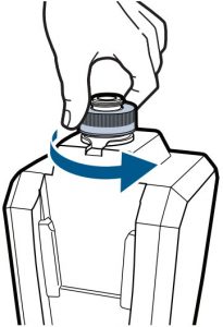 Unscrewing the cap on the bottom of the tank