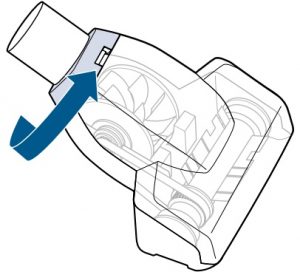 Twisting the gray collar back into place