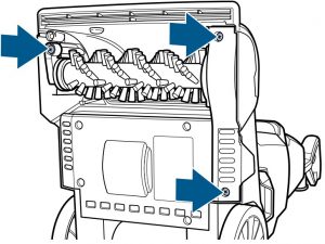 Location of 3 screws to remove