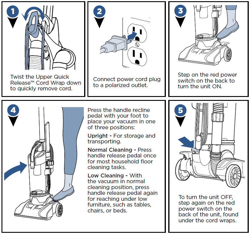 Using your cleaner instructions