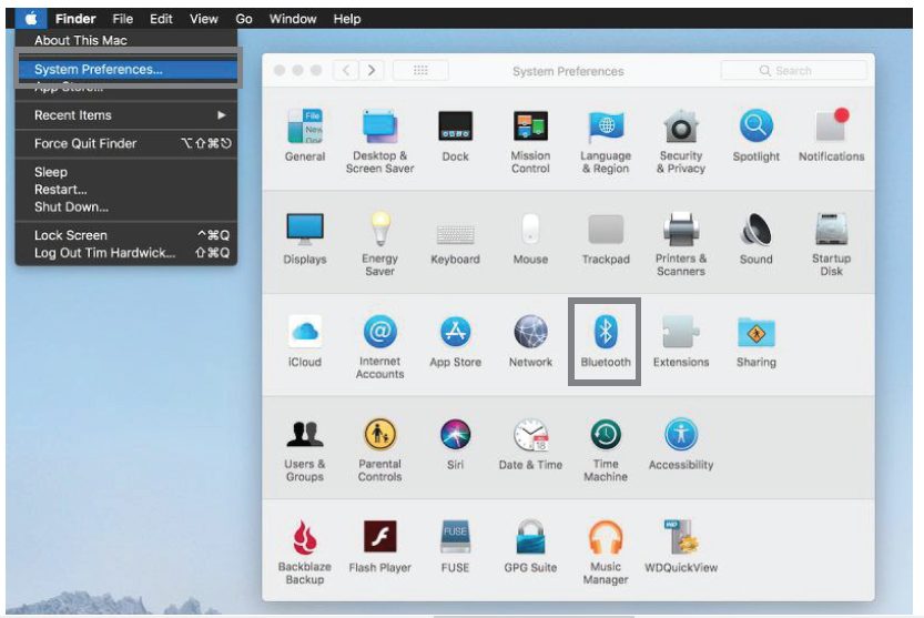 Mac settings screen