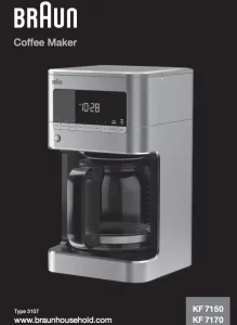 BRAUN KF7150/KF7170 Coffee Maker Manual Image