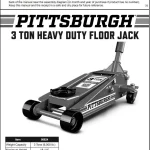 HARBOR FREIGHT 56624 Pittsburgh 3 Ton Heavy Duty Floor Jack manual Thumb