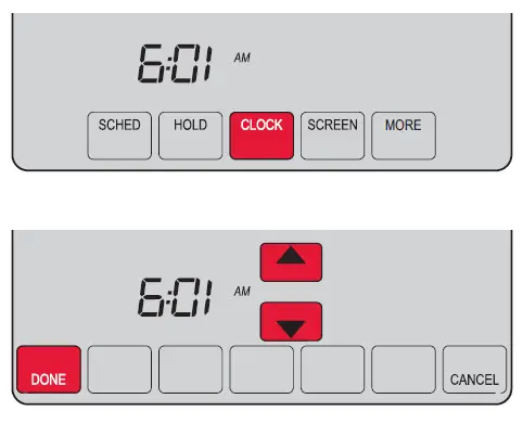 Finding the "Clock" button