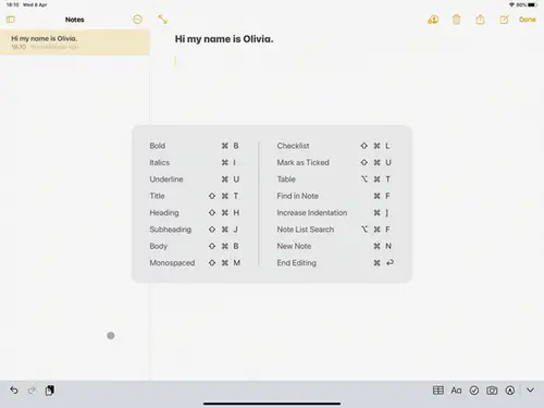 Keyboard shortcuts