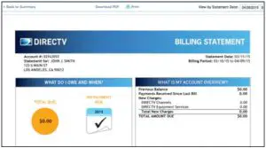 DirectTV Can I view and print my bill online manual Image