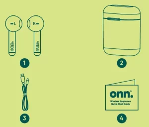 Onn Wireless Earbuds Model 100016495 manual Image
