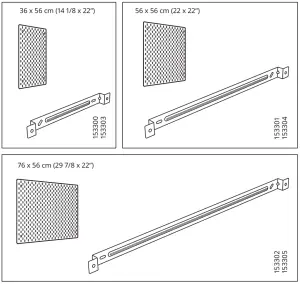 The dimensions of the panels