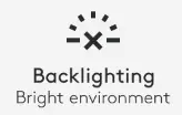 Backlighting in bright environment