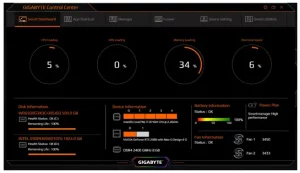 GIGABYTE Control Center manual Image