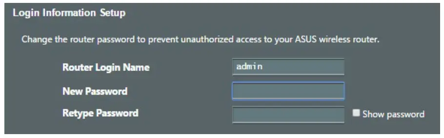 Login screen example