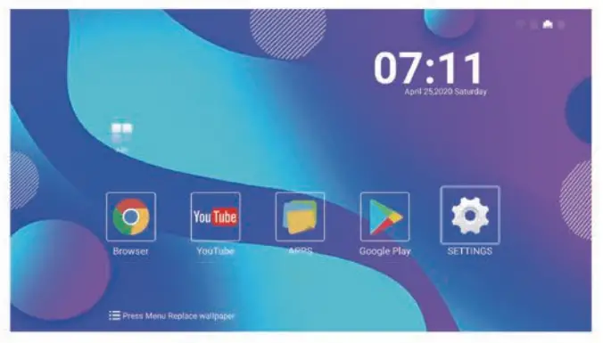 Applications screen