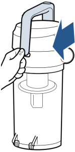 Opening the dirt container