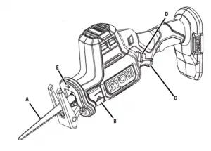 RYOBI Brushless 18V Compact Reciprocating Saw Manual Image