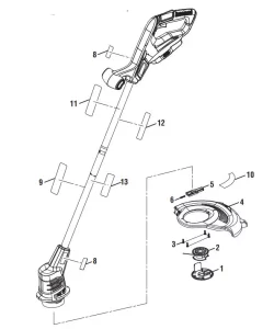 RYOBI P20103VNM 18 Volt String Trimmer Manual Image