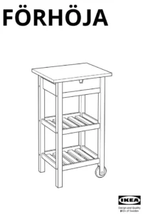 IKEA 800.359.20 FÖRHÖJA Kitchen Cart Birch Manual Image