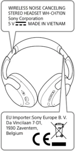 SONY WH-1000XM3 Wireless Noise Cancelling Stereo Headset Manual Image