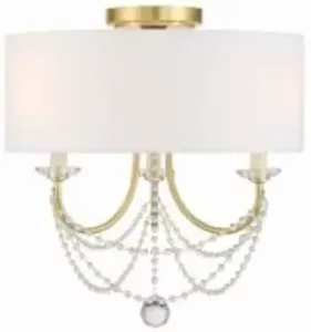 CRYSTORAMA DEL-90803-AG-CEILING Delilah Three Light Ceiling Mount Manual Image