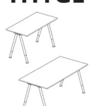 IKEA ThygeDesk White Silver Manual Thumb