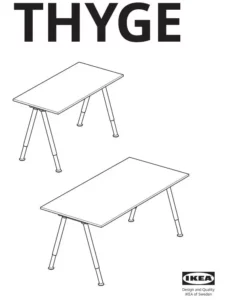 IKEA ThygeDesk White Silver Manual Image