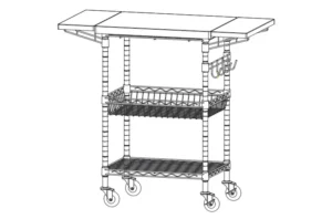 TRINITY PRO Ecostorage Bamboo Top Kitchen Cart TBFPRA-1412 Manual Image