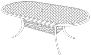Patio time 72x42inch Cast Aluminum Oval Dining Table CT004 Manual Image