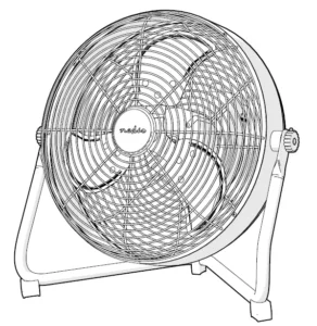 nedis Rechargeable Floor Fan FNFL20CBK30 Manual Image