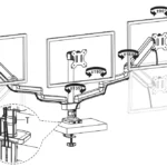 Fellowes Platinum Series Triple Monitor Arm 8042601 Manual Thumb